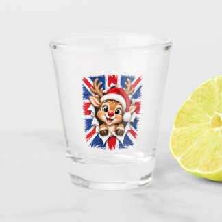 British Christmas Reindeer Shot Glass