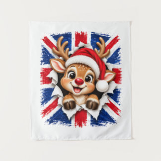 British Christmas Reindeer Tapestry