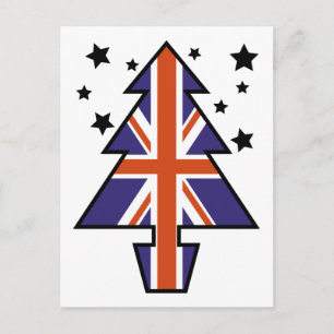 British Christmas Tree Holiday Postcard