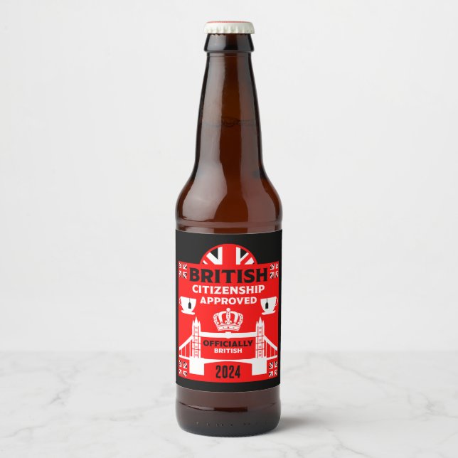 British Citizenship Gifts Beer Bottle Label (Front)