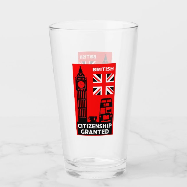 British Citizenship Gifts Glass (Front)