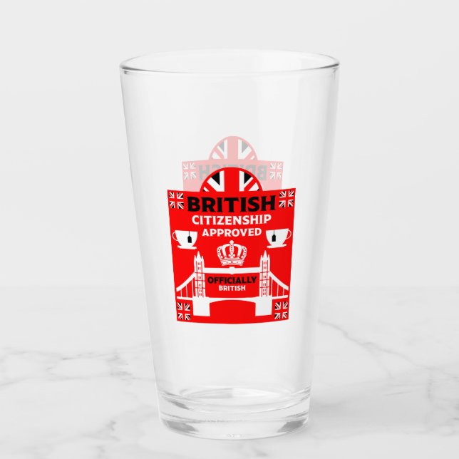 British Citizenship Gifts Glass (Front)