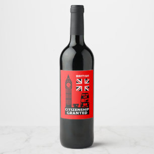 British Citizenship Gifts Wine Label