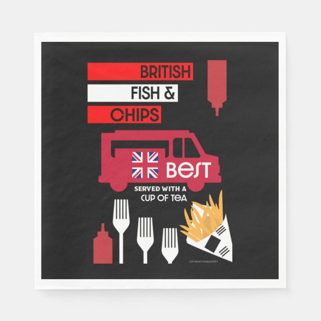 British Classic Fish And Chips     Napkin (Front)