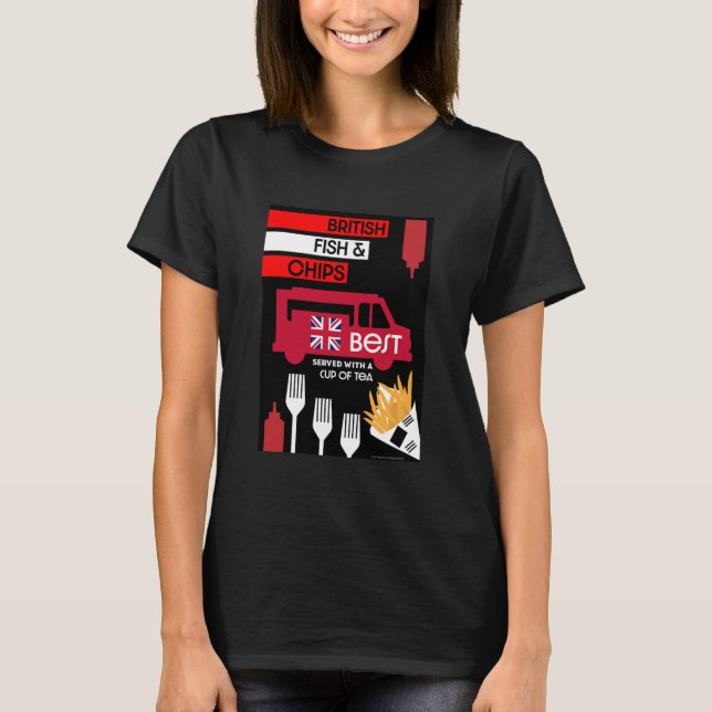 British Classic Fish And Chips     T-Shirt (Front)