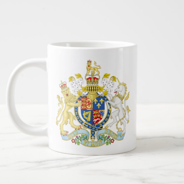 British Coat of Arms  Large Coffee Mug (Left)