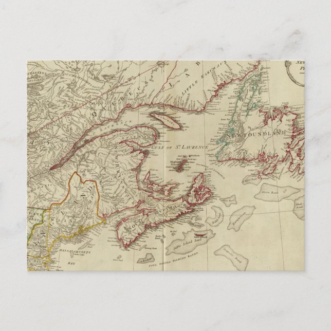 British colonies North America, New England Postcard (Front)