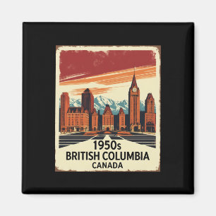 British Columbia Canada 1950s Vintage Travel Touri Magnet