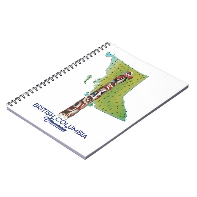 British Columbia Canada map poster. Notebook (Left Side)