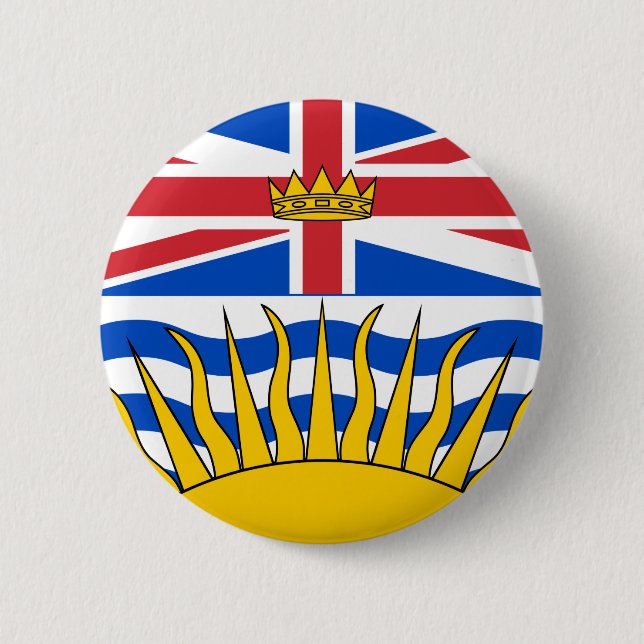 British Columbia Flag 6 Cm Round Badge (Front)