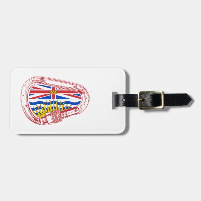British Columbia Flag Climbing Carabiner Luggage Tag (Front Horizontal)