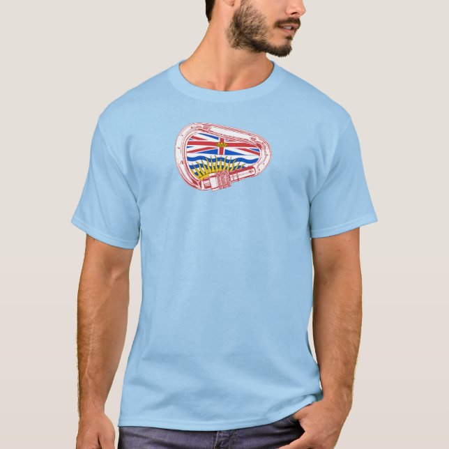 British Columbia Flag Climbing Carabiner T-Shirt (Front)
