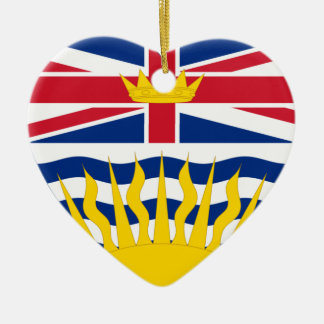 British Columbia Flag Heart Ceramic Tree Decoration