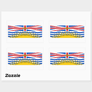 British Columbia Flags Graphic Rectangular Sticker