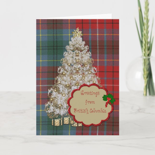 British Columbia  Original Provincial Tartan Holiday Card (Front)