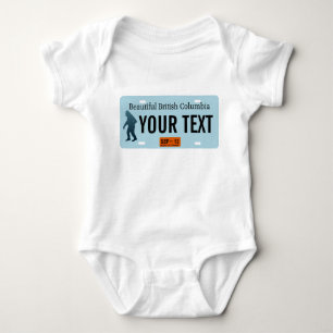 British Columbia Sasquatch License Plate Baby Bodysuit
