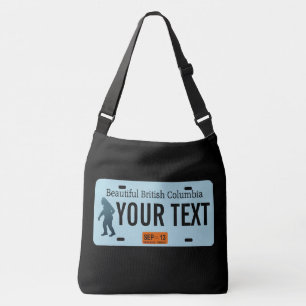 British Columbia Sasquatch License Plate Crossbody Bag