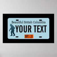 British Columbia Sasquatch License Plate
