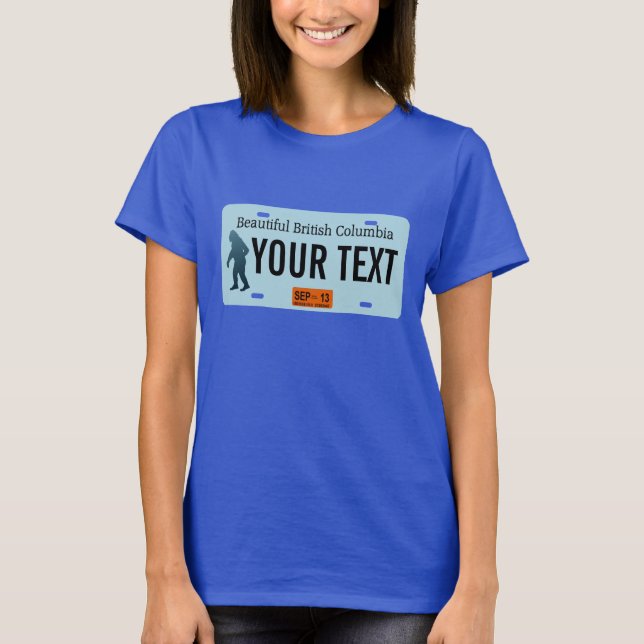 British Columbia Sasquatch License Plate T-Shirt (Front)
