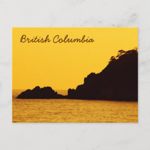 British Columbia yellow sunset postcard