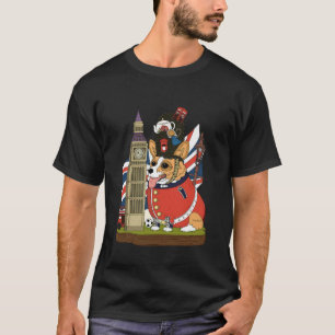 British Corgi Dog in Kingu2019s Guard Costume Lond T-Shirt