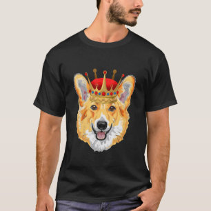 British Corgi Dog Queen With Crown On Head Pet T-Shirt