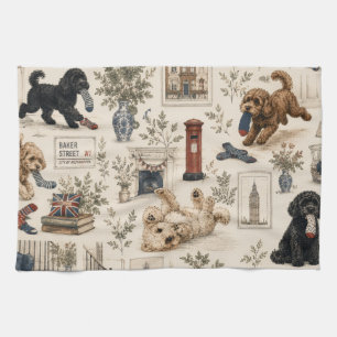 British Cottagecore Cockapoo Tea Towel