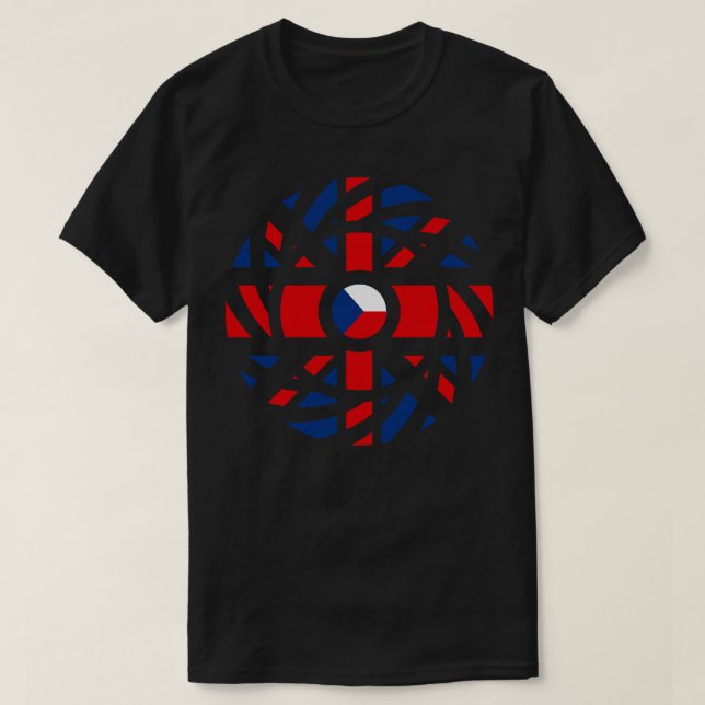 British Czech Multinational Patriot Flag Series T-Shirt (Design Front)