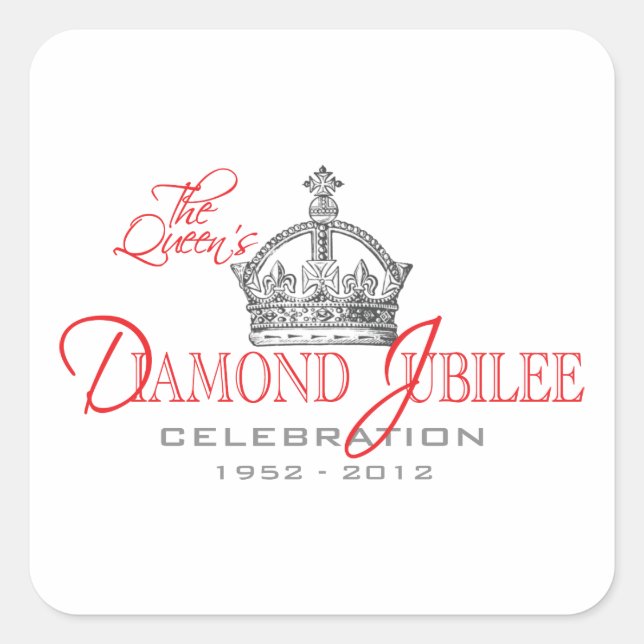 British Diamond Jubilee - Royal Souvenir Square Sticker (Front)