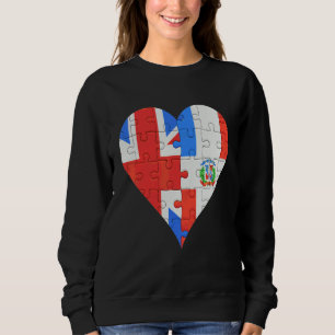 British Dominican Flag Heart Sweatshirt
