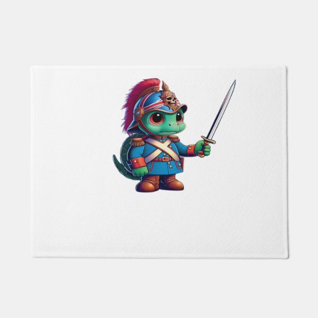 British Dragoon Defender Halloween's Regal Reptile Doormat (Front)