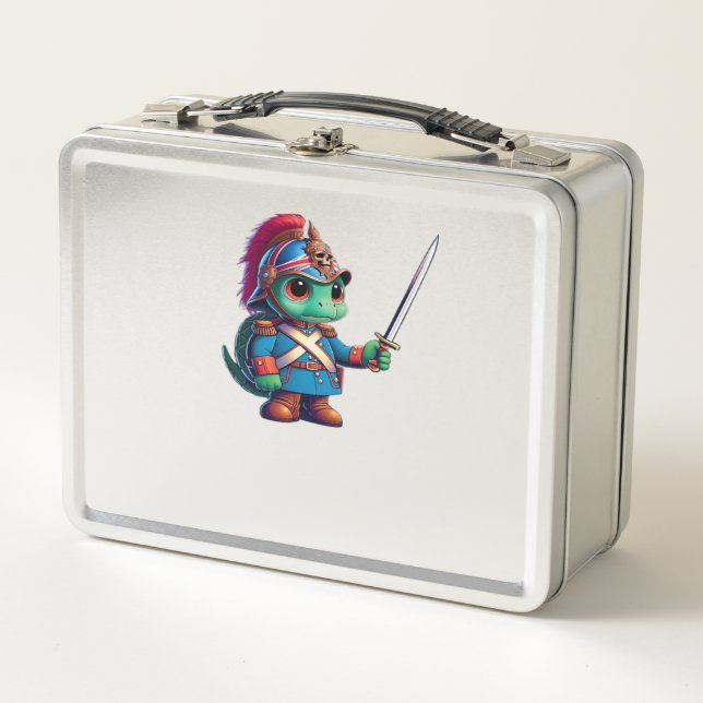 British Dragoon Defender Halloween's Regal Reptile Metal Lunch Box (Front)