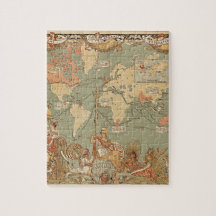 British Empire Vintage Victorian World Map