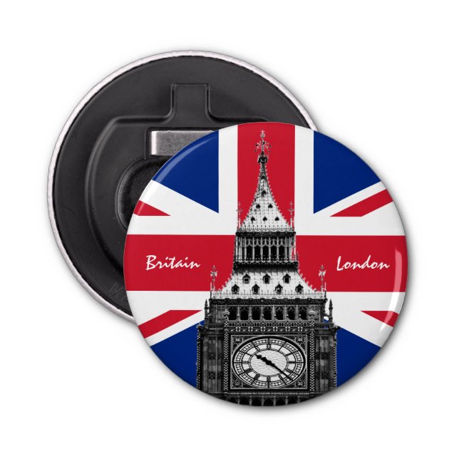 British Flag & Big Ben - London, UK /sports fans Bottle Opener (Front)