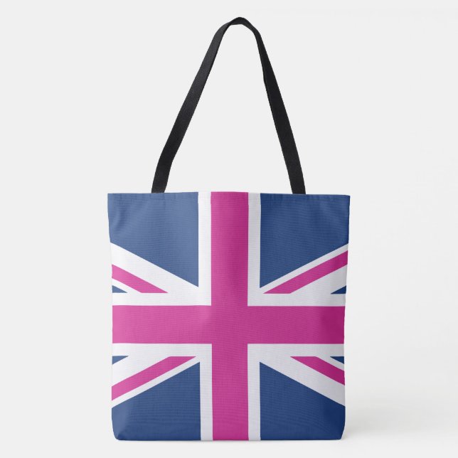 British Flag - Blue & Pink Tote Bag (Front)