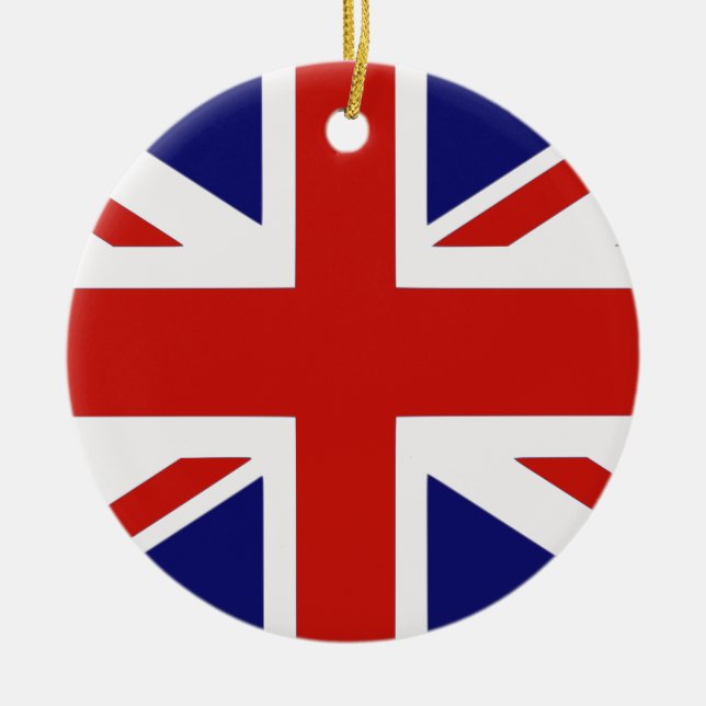 British flag ceramic tree decoration (Front)