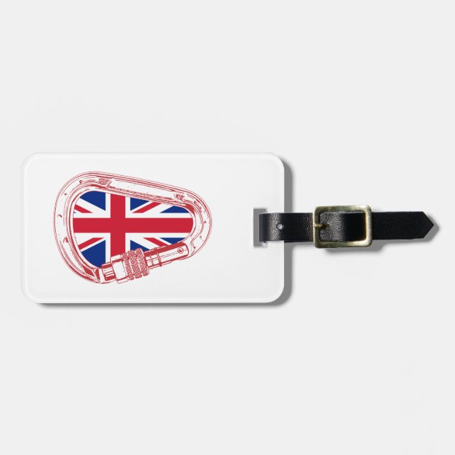 British Flag Climbing Carabiner Luggage Tag (Front Horizontal)