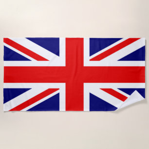 British flag design with name beach towel