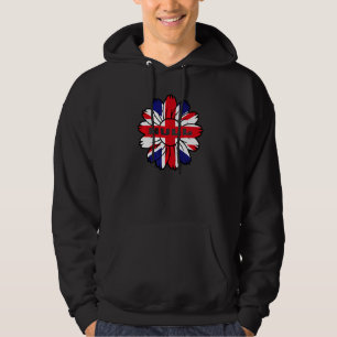 British Flag England Uk Britain Sunflower Hull Uni Hoodie