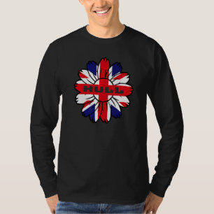 British Flag England Uk Britain Sunflower Hull Uni T-Shirt