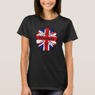 British Flag England Uk Britain Sunflower Hull Uni T-Shirt