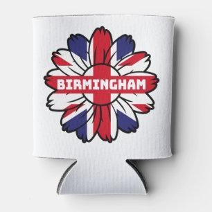 British Flag England UK Sunflower Birmingham  Can Cooler