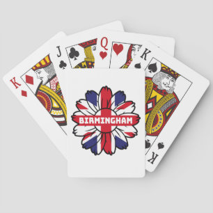 British Flag England UK Sunflower Birmingham Playing Cards