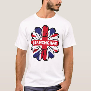 British Flag England UK Sunflower Birmingham Union T-Shirt