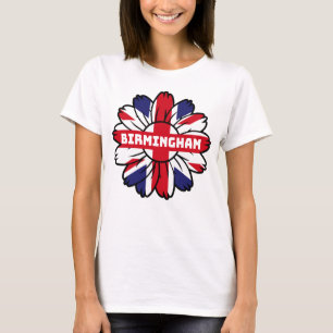 British Flag England UK Sunflower Birmingham Union T-Shirt