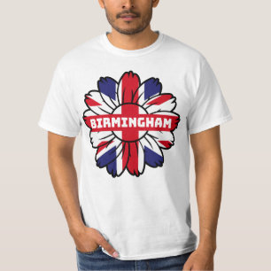British Flag England UK Sunflower Birmingham Union T-Shirt
