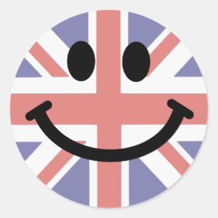 British Flag face Classic Round Sticker