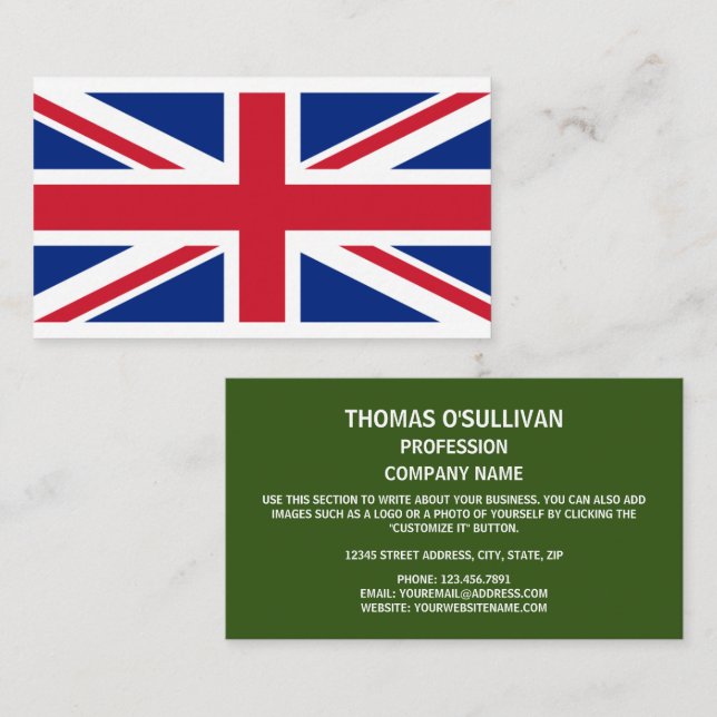 British Flag, Flag of Northern Ireland Business Card (Front/Back)