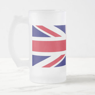 British Flag Frosted Glass Beer Mug