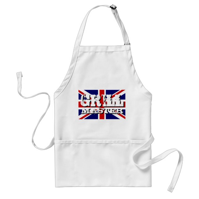 British flag Grill master BBQ apron for men (Front)